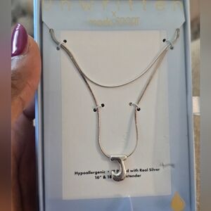 Unwritten Silver Double Chain Name Inital Letter J Necklace
